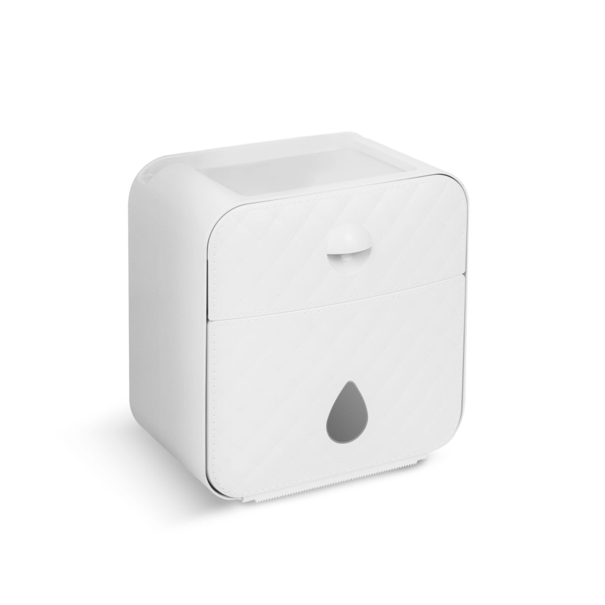 Compact badkamerkastje met toiletrolhouder 22 x 20,5 cm wit