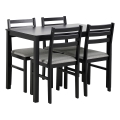 Complete set: eettafel + 4x stoelen EMILY, zwart