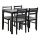 Complete set: eettafel + 4x stoelen EMILY, zwart