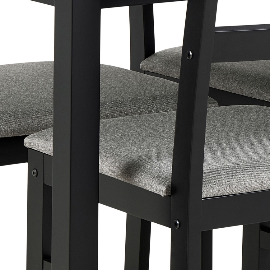 Complete set: eettafel + 4x stoelen EMILY, zwart