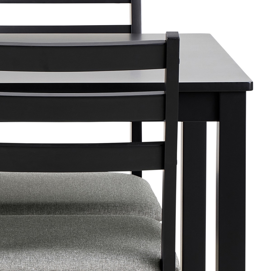 Complete set: eettafel + 4x stoelen EMILY, zwart