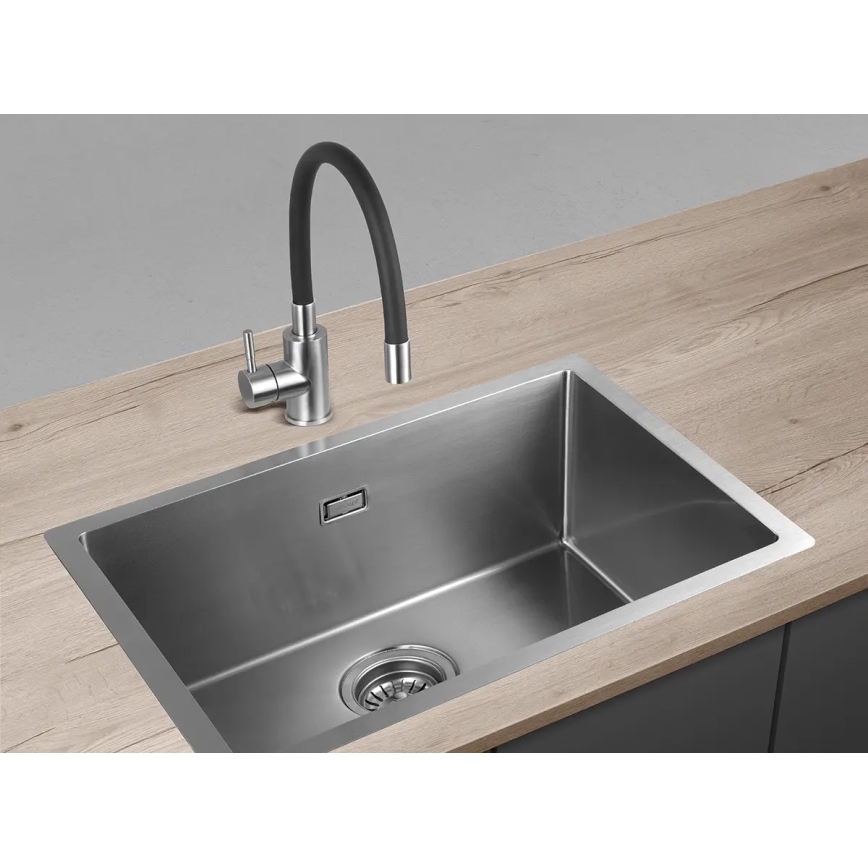 Concept BDC7138 - Keukenkraan met flexibele uitloop, glanzend chroom/zwart