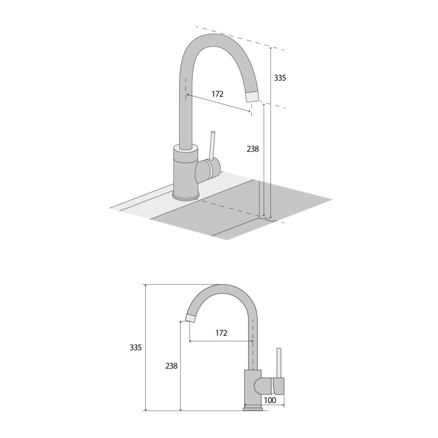 Concept BDG3334BE - Keukenkraan 33,5 cm graniet/beige