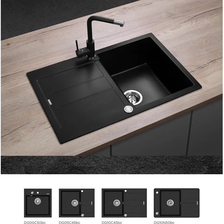 Concept BDG4327BC - Keukenkraan 27,3 cm graniet/zwart
