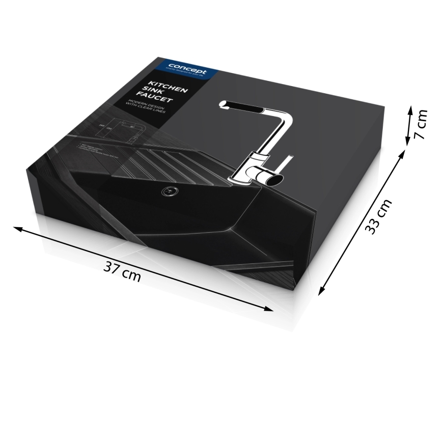 Concept BDG4527BC - Keukenkraan met uittrekbare sproeikop, 26,9 cm, graniet/zwart