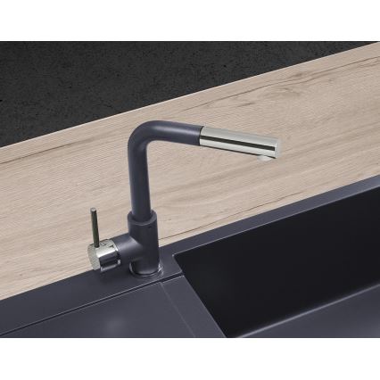 Concept BDG4527DG - Keukenkraan met uittrekbare sproeikop 26,9 cm graniet/donkergrijs