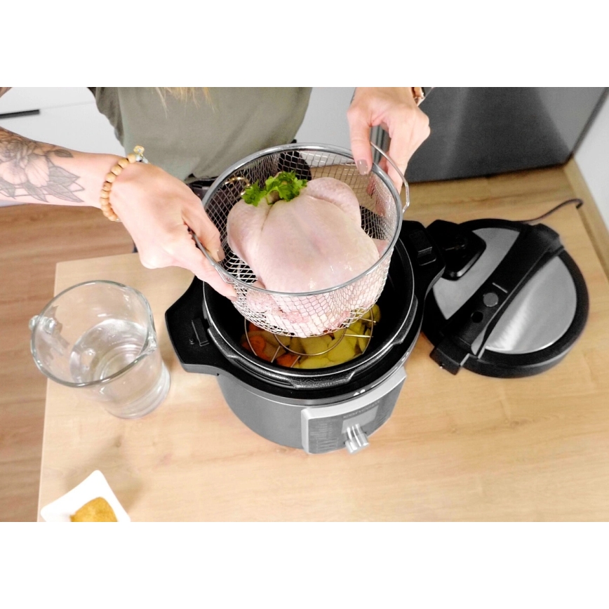 Concept CK8000 - Multifunctionele 11-in-1 elektrische snelkookpan met airfryerfunctie, 5,6 l, 1500 W/230 V, zwart