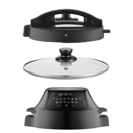 Concept CK8000 - Multifunctionele 11-in-1 elektrische snelkookpan met airfryerfunctie, 5,6 l, 1500 W/230 V, zwart
