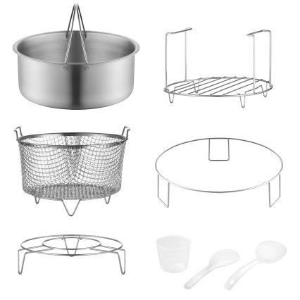 Concept CK8000 - Multifunctionele 11-in-1 elektrische snelkookpan met airfryerfunctie, 5,6 l, 1500 W/230 V, zwart