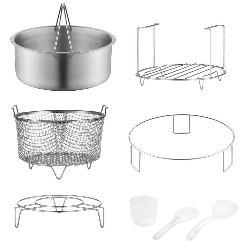 Concept CK8000 - Multifunctionele 11-in-1 elektrische snelkookpan met airfryerfunctie, 5,6 l, 1500 W/230 V, zwart