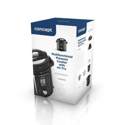 Concept CK8000 - Multifunctionele 11-in-1 elektrische snelkookpan met airfryerfunctie, 5,6 l, 1500 W/230 V, zwart