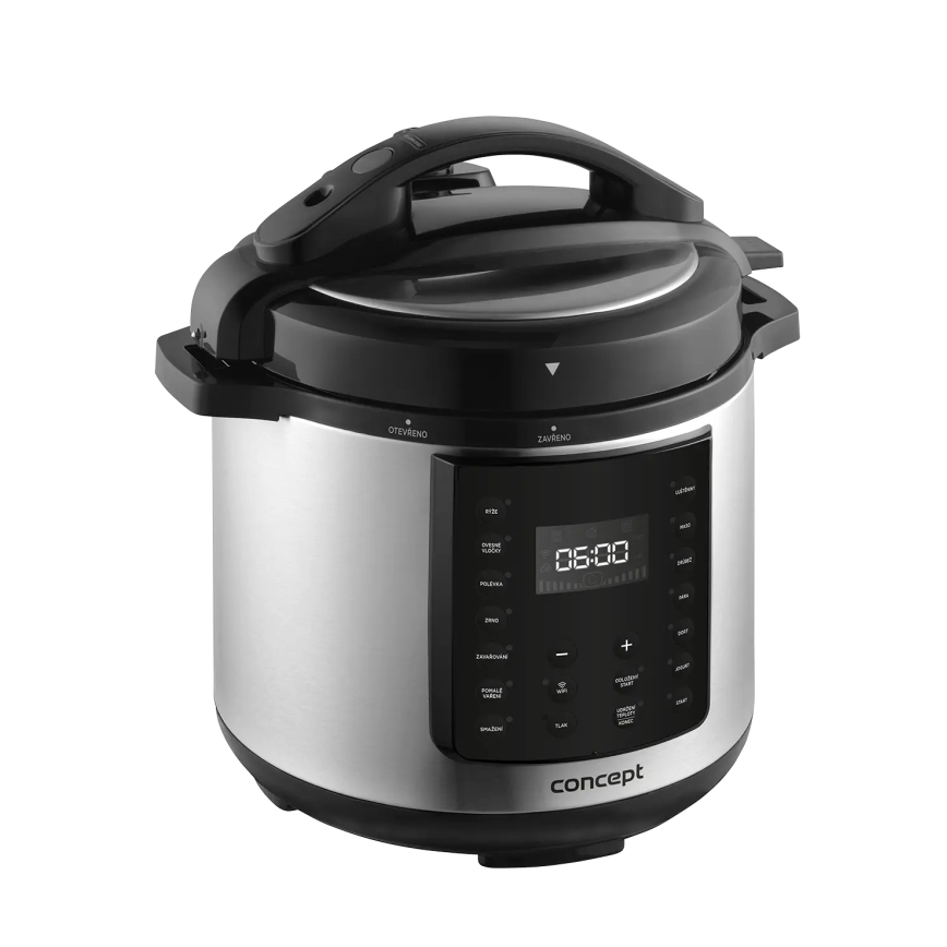 Concept CK8001 - Multifunctionele elektrische snelkookpan 5,6 l 1000W/230V Wi-Fi RVS