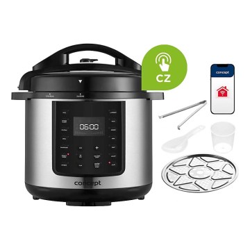 Concept CK8001 - Multifunctionele elektrische snelkookpan 5,6 l 1000W/230V Wi-Fi RVS