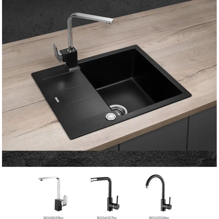 Concept DG05C45BC - Keukenspoelbak CUBIS 50 x 62 cm graniet/zwart