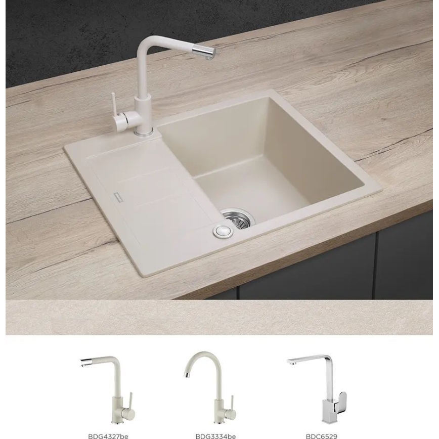 Concept DG05C45BE - Keukenspoelbak CUBIS 50x62 cm graniet/beige