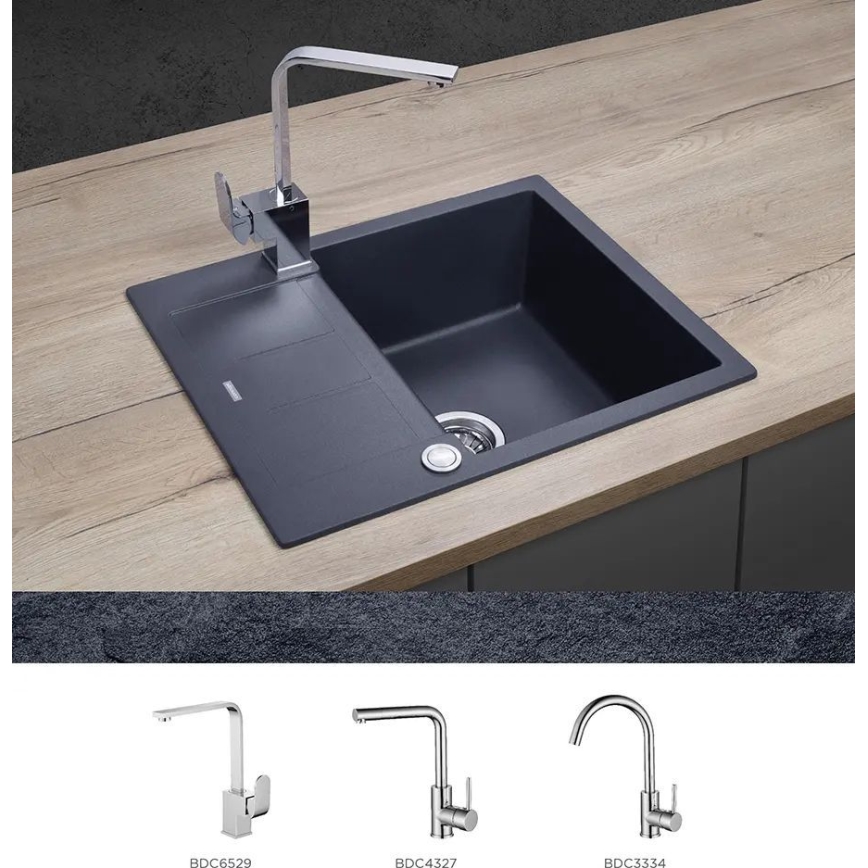 Concept DG05C45DG - Keukenspoelbak CUBIS 50x62 cm graniet/donkergrijs
