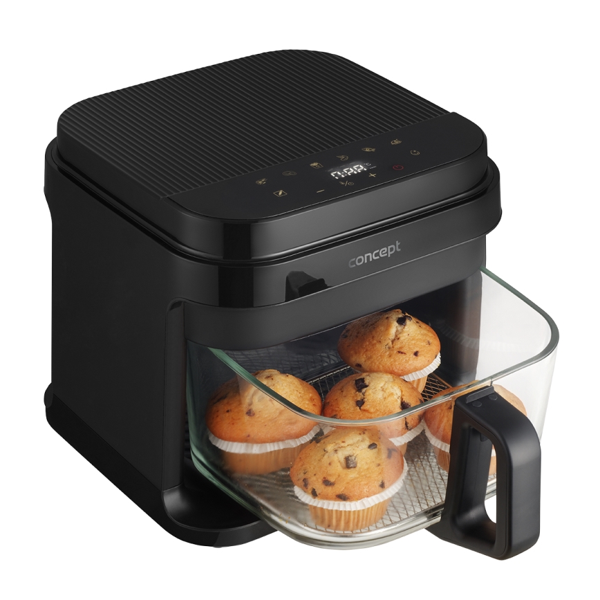 Concept FR5500 - Air fryer GLASS & FAST 5,5 l 1200W/230V zwart