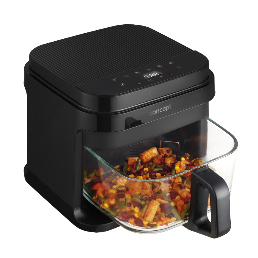 Concept FR5500 - Air fryer GLASS & FAST 5,5 l 1200W/230V zwart