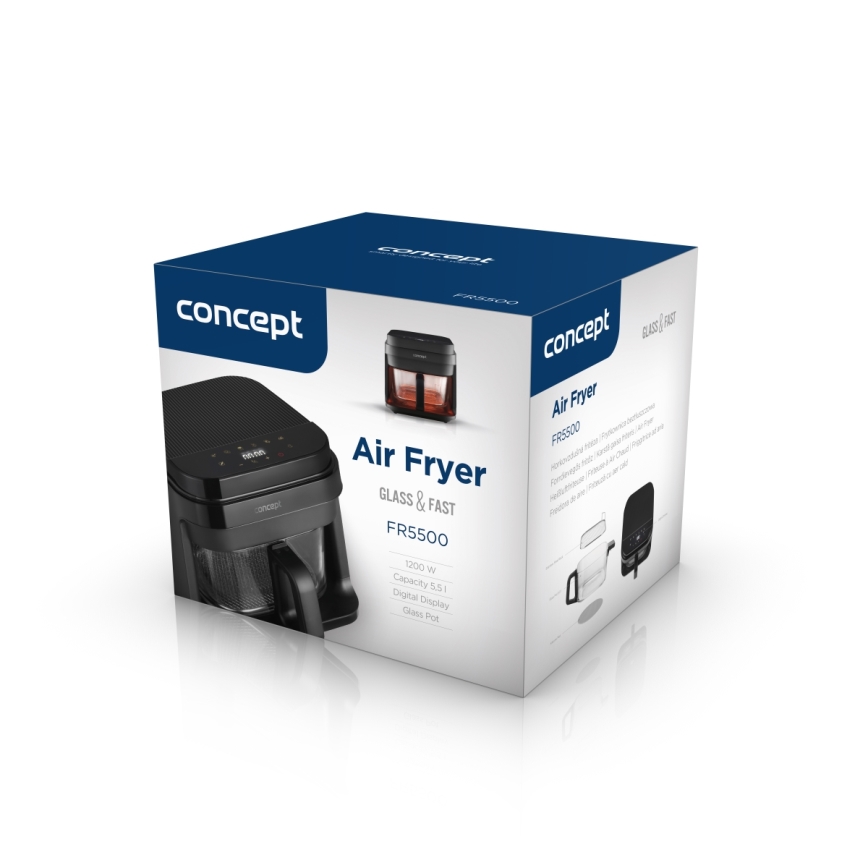 Concept FR5500 - Air fryer GLASS & FAST 5,5 l 1200W/230V zwart