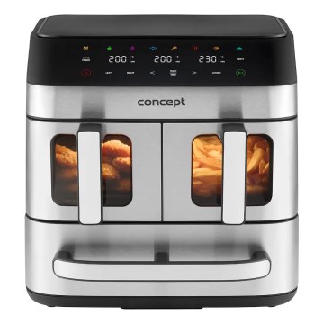 Concept FR9000 - Airfryer PIZZA TRIO 18,5 l 2700W/230V roestvrij staal/zwart