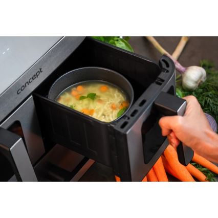 Concept FR9000 - Airfryer PIZZA TRIO 18,5 l 2700W/230V roestvrij staal/zwart