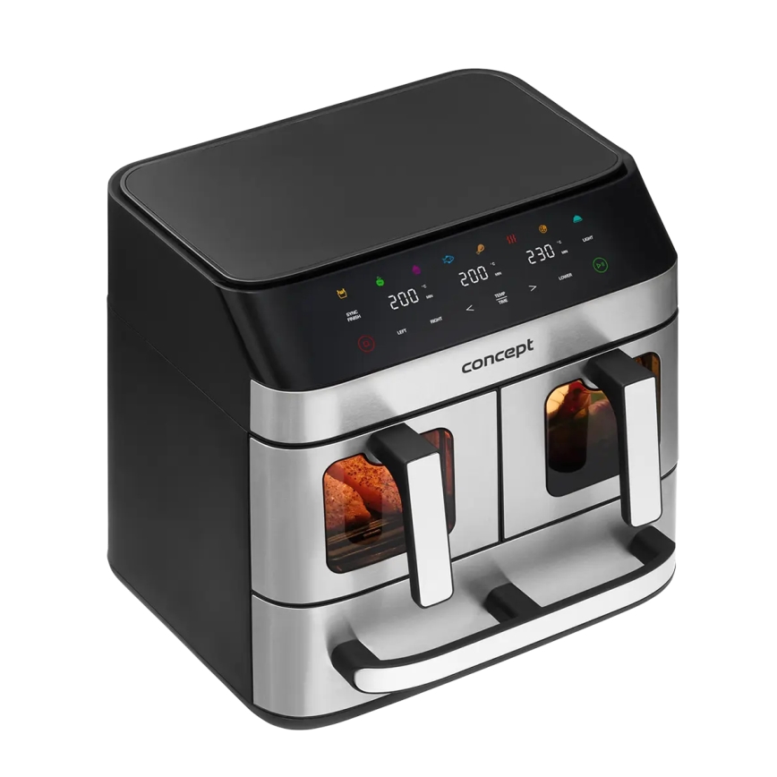 Concept FR9000 - Airfryer PIZZA TRIO 18,5 l 2700W/230V roestvrij staal/zwart