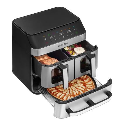 Concept FR9000 - Airfryer PIZZA TRIO 18,5 l 2700W/230V roestvrij staal/zwart