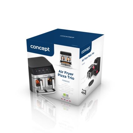 Concept FR9000 - Airfryer PIZZA TRIO 18,5 l 2700W/230V roestvrij staal/zwart