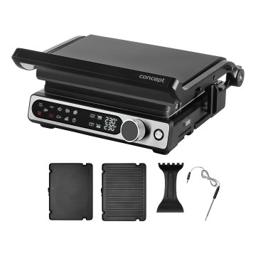 Concept ge3500 - Contactgrill met temperatuursensor 2000W/230V zwart