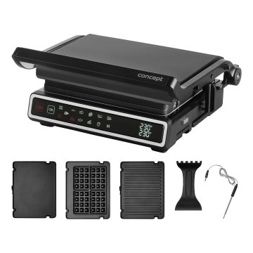 Concept ge3550 - Contactgrill met temperatuursensor 2000W/230V zwart
