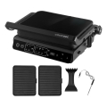 Concept ge3600 - Contactgrill met temperatuursensor GLASS 2000W/230V zwart