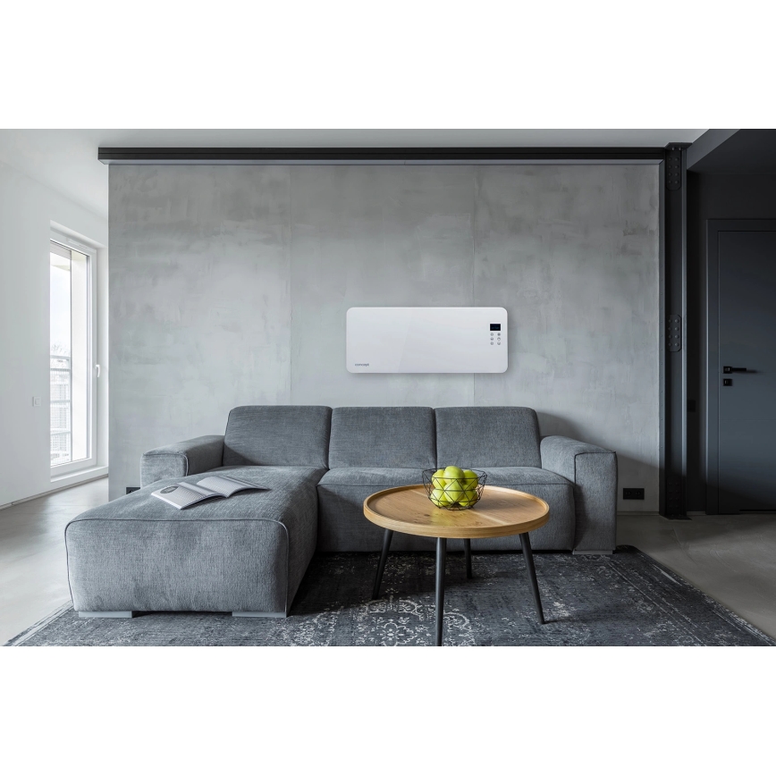 Concept KS4000 - Directe elektrische kachel/convectorkachel 1000/2000W IP24 wit + afstandsbediening