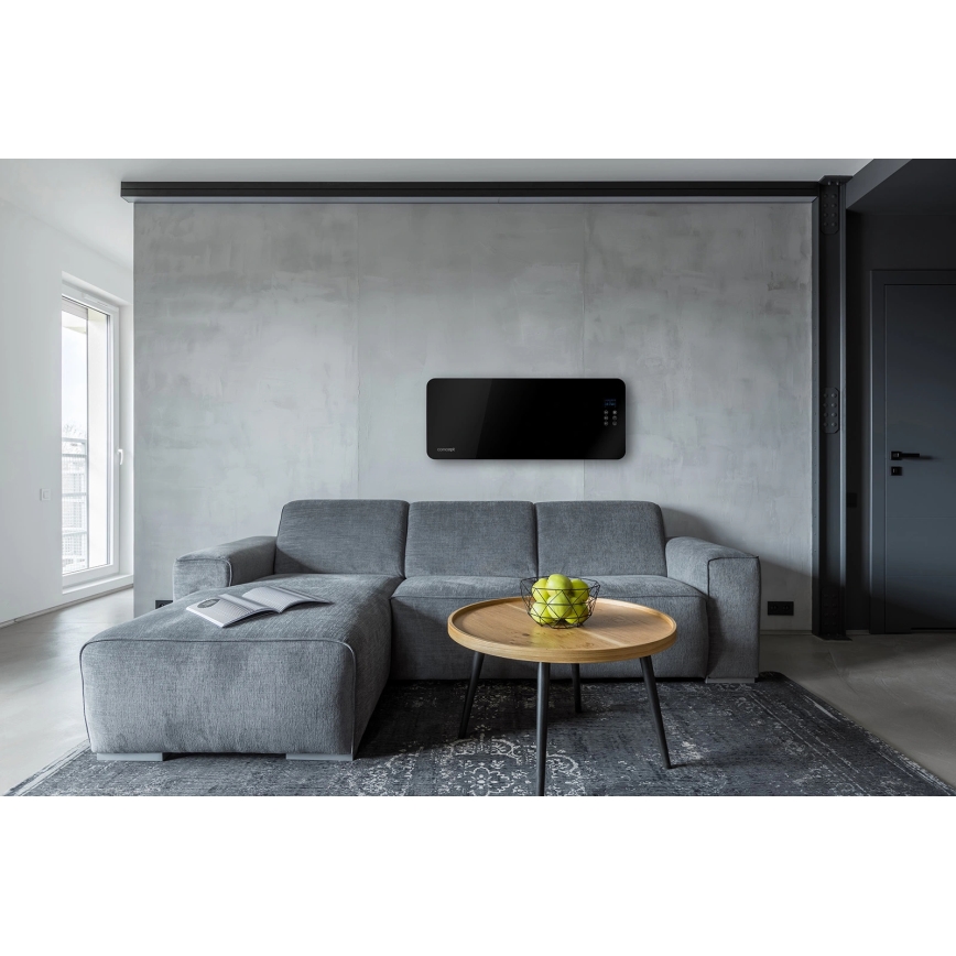 Concept KS4010 - Elektrische convectorkachel 1000/2000W IP24 zwart + afstandsbediening