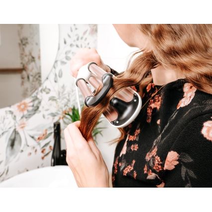 Concept KT2140 - Drievoudige krultang GLAM STYLE 100W/230V wit/roségoud