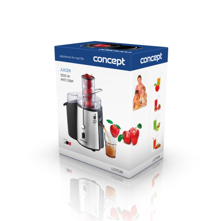 Concept LO7026 - Sapcentrifuge 1000W/230V zwart/roestvrij