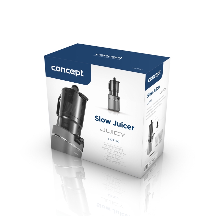 Concept LO7120 - Langzame sapcentrifuge JUICY 250W/230V grijs