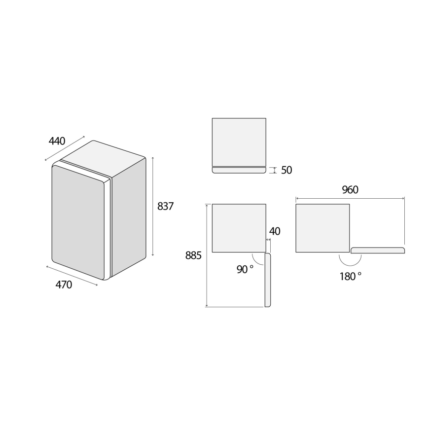 Concept LTR3047bcN - Retro-koelkast 93 l zwart
