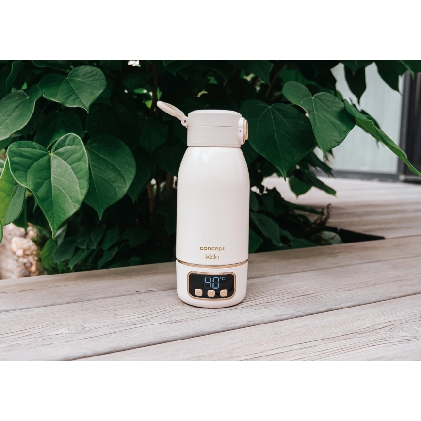 Concept OC4000 - Draagbare verwarmer voor water en melk KIDO 500 ml 36W/7,4V 5000 mAh beige