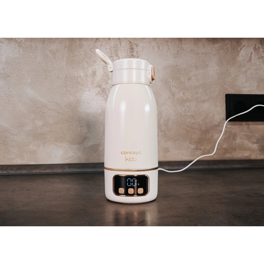 Concept OC4000 - Draagbare verwarmer voor water en melk KIDO 500 ml 36W/7,4V 5000 mAh beige