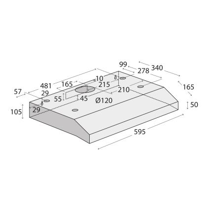 Concept OPP1360bc - Onderbouw afzuigkap 60 cm zwart