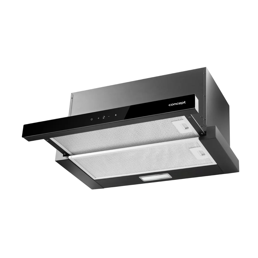 Concept OPV3860bc - Uittrekbare afzuigkap 60 cm, zwart