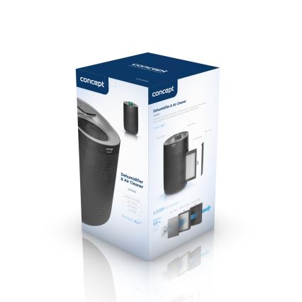 Concept OV1210 - Luchtontvochtiger en luchtreiniger PERFECT AIR 1 l 45W/230V zwart