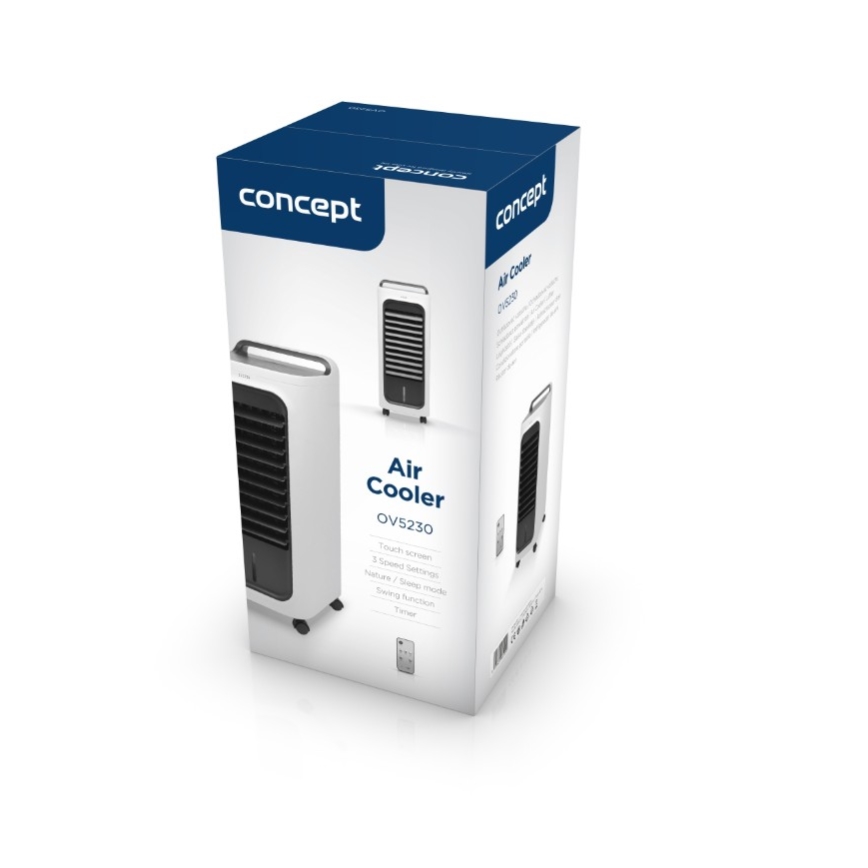 Concept OV5230 - Mobiele luchtkoeler 2-in-1 6 l 80W/230V wit + afstandsbediening