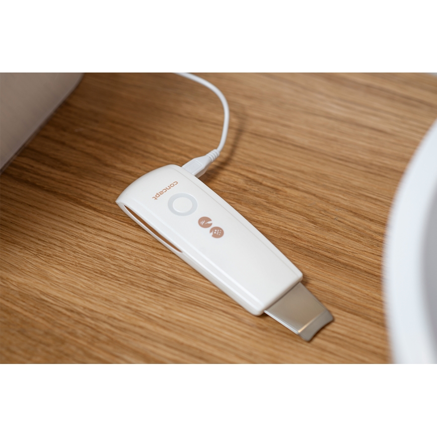 Concept PO2030 - Cosmetische ultrasone spatel PERFECT SKIN 2,5W/5V USB 600 mAh wit