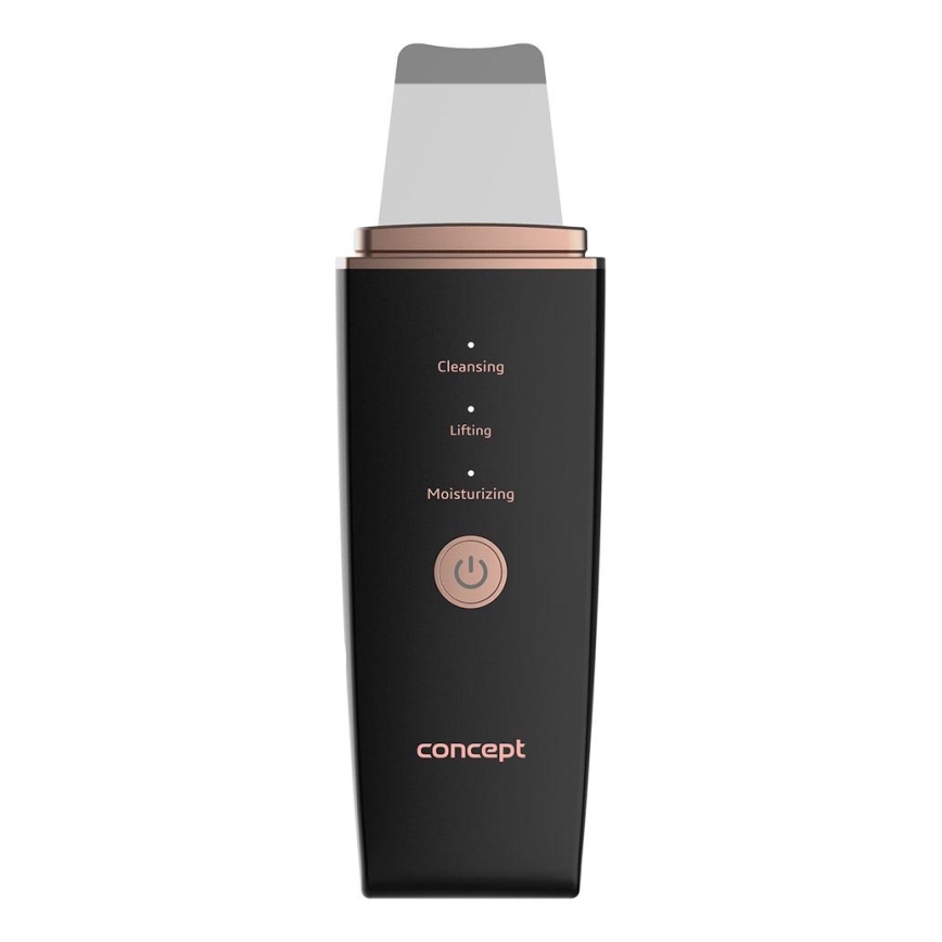Concept PO2060 - Cosmetische ultrasone spatel PERFECT SKIN 3,5W/5V USB 500 mAh IPX6 zwart