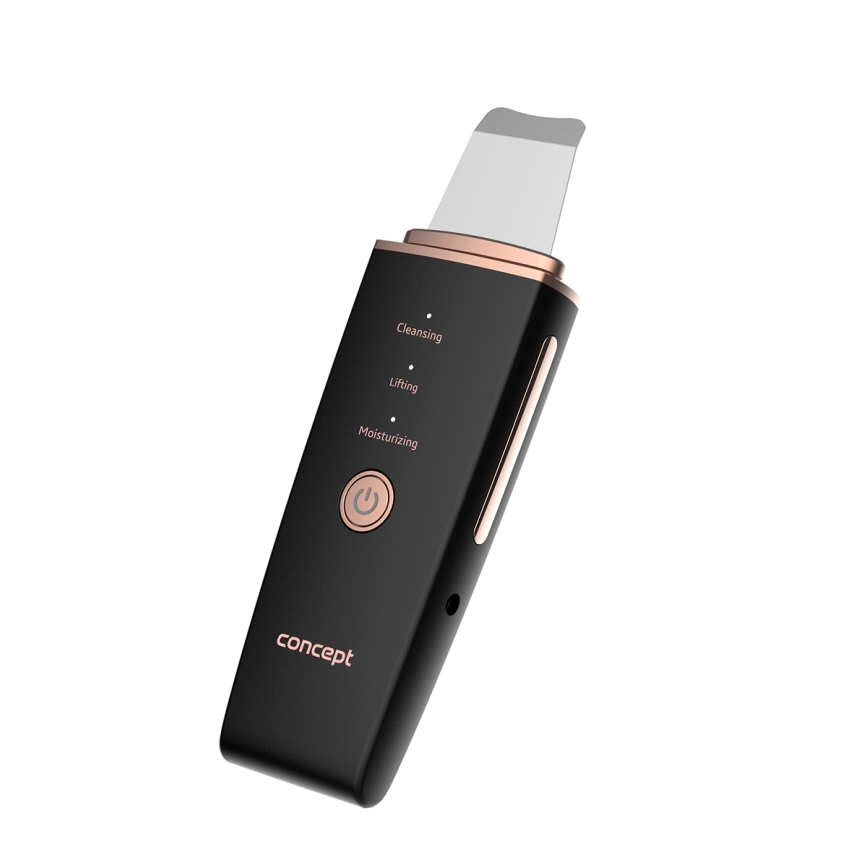 Concept PO2060 - Cosmetische ultrasone spatel PERFECT SKIN 3,5W/5V USB 500 mAh IPX6 zwart