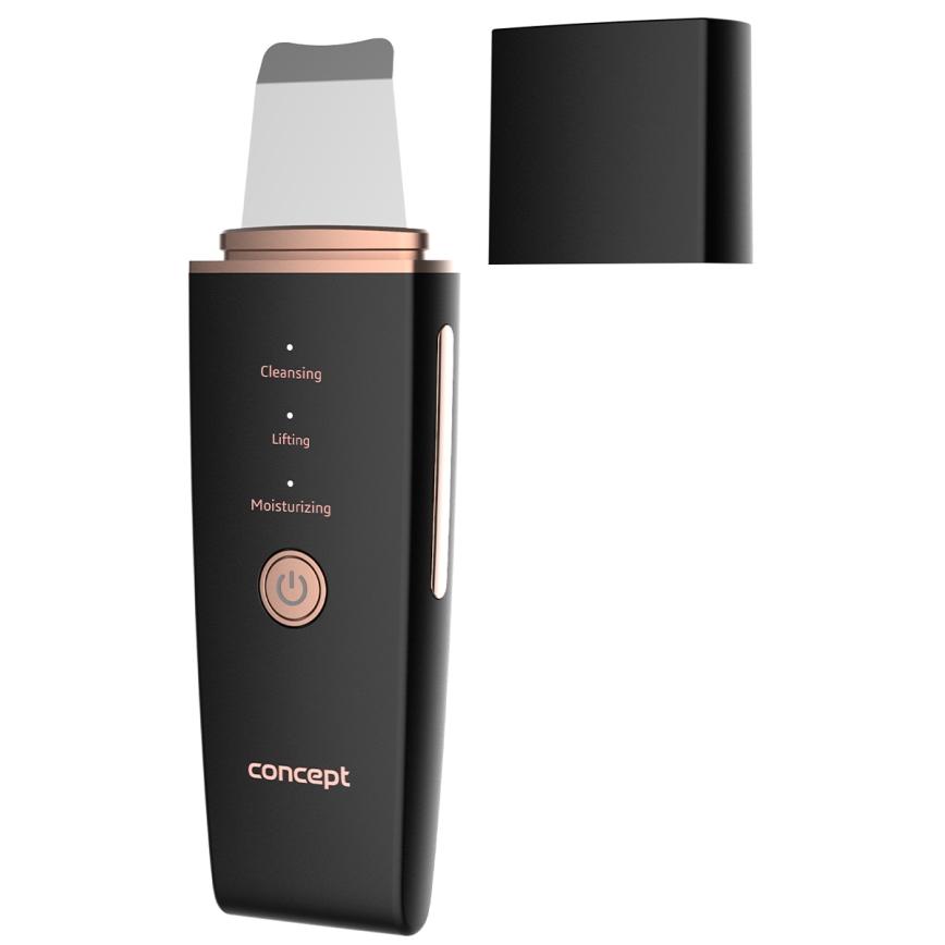 Concept PO2060 - Cosmetische ultrasone spatel PERFECT SKIN 3,5W/5V USB 500 mAh IPX6 zwart
