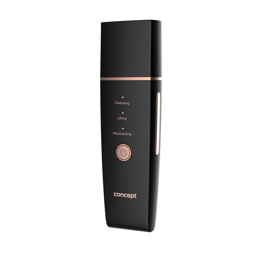 Concept PO2060 - Cosmetische ultrasone spatel PERFECT SKIN 3,5W/5V USB 500 mAh IPX6 zwart