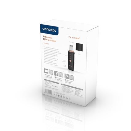Concept PO2060 - Cosmetische ultrasone spatel PERFECT SKIN 3,5W/5V USB 500 mAh IPX6 zwart