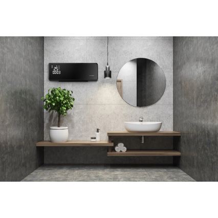 Concept QH4001 - Elektrische kachel 1000/2000W IP22 zwart + afstandsbediening